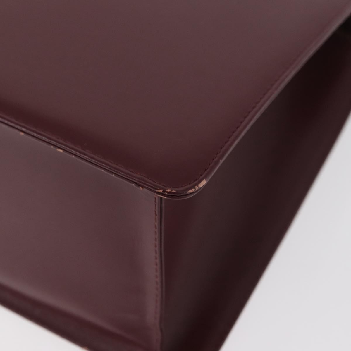 Burberry BURBERRY Hand Bag Leather Bordeaux Silver Authentic 181526