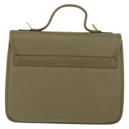Gucci GUCCI Hand Bag Leather Green Gold Authentic YKZ715
