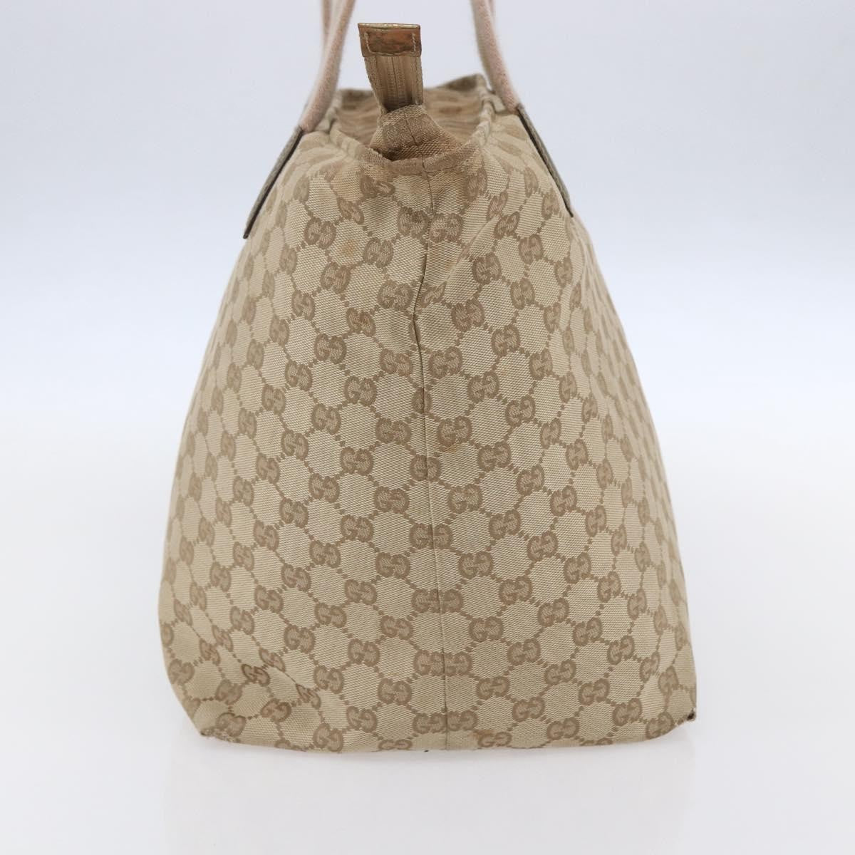 Gucci GUCCI GG Canvas Sherry Line Tote Bag Beige Pink 131231 Authentic 153359