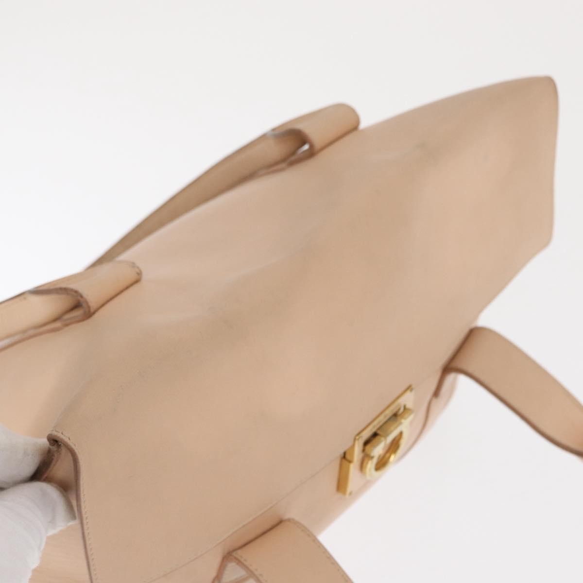 Salvatore Ferragamo Salvatore Ferragamo Gancini Shoulder Bag Leather Pink Gold Authentic 171552