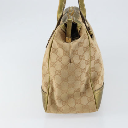 Gucci GUCCI GG Canvas Shoulder Bag Beige Gold 177052 Authentic 121395