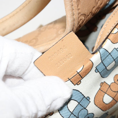 Gucci GUCCI GG Canvas Guccissima Jackie Bag Leather Gold Beige 203494 Authentic ep14099