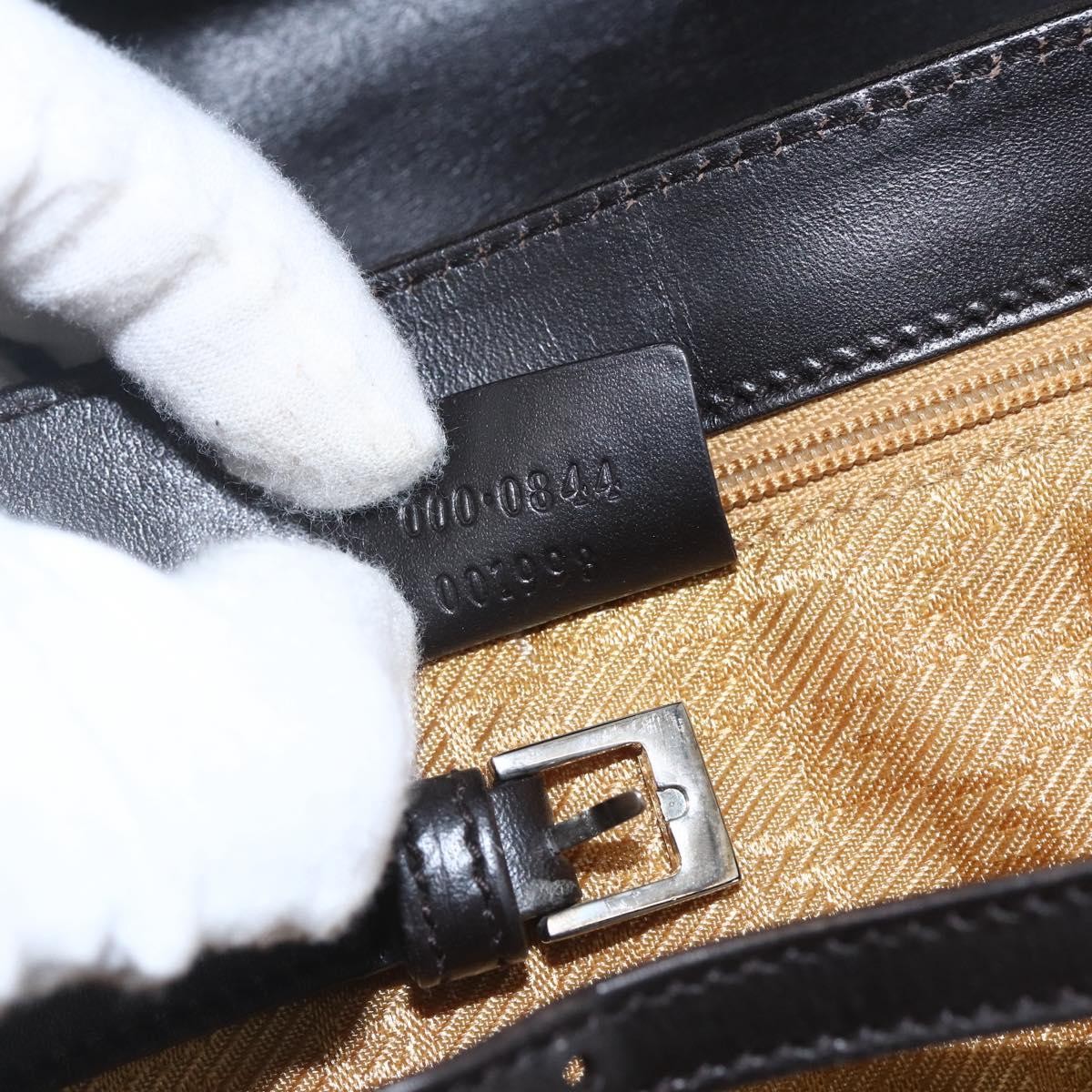 Gucci GUCCI Hand Bag Suede Brown Silver 000 0844 Authentic 166700
