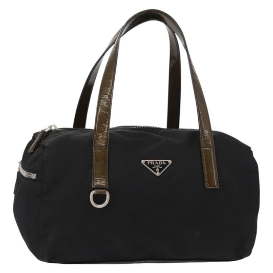 Prada PRADA Hand Bag Nylon Black Silver Authentic 153944
