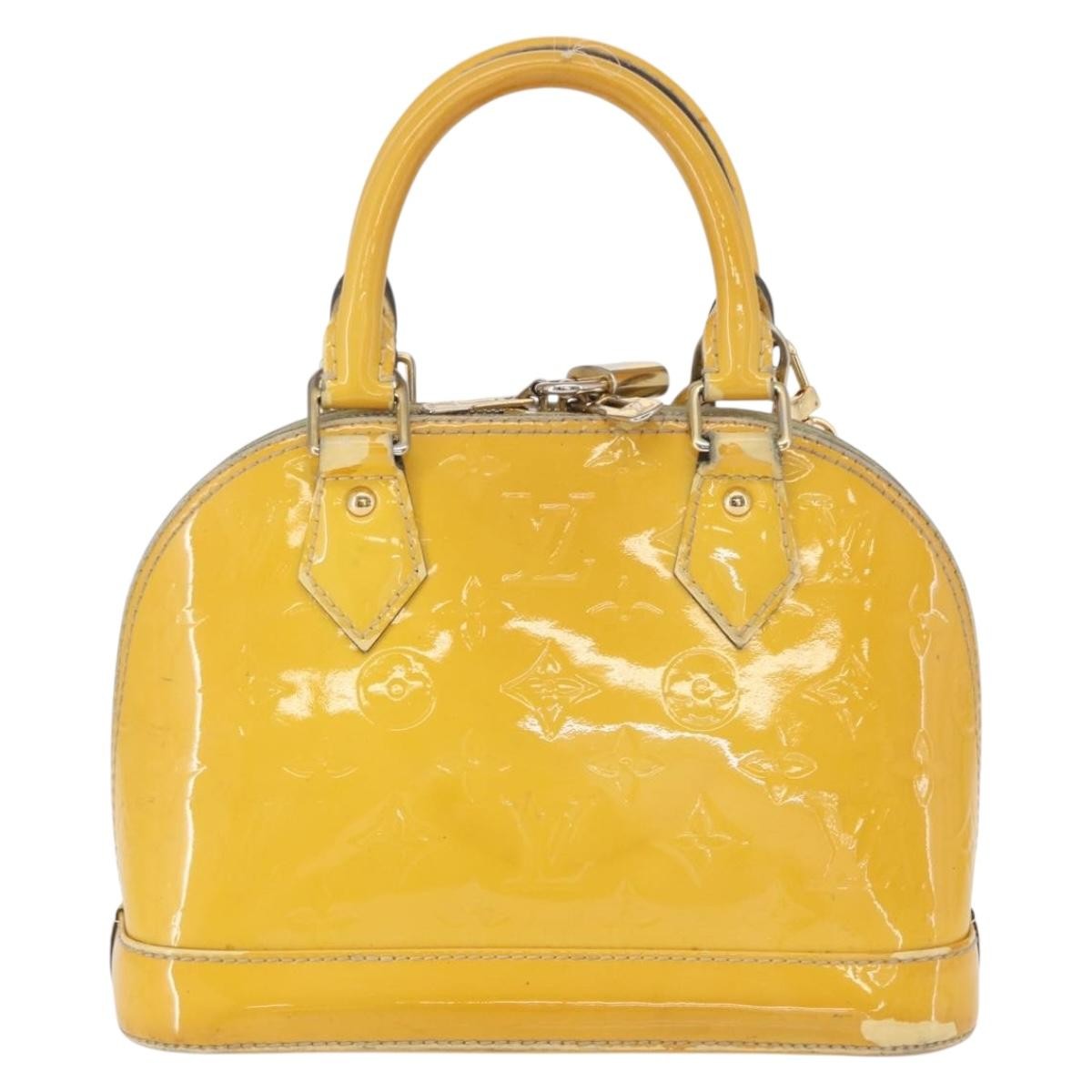 Louis Vuitton LOUIS VUITTON Monogram Vernis Alma PM Hand Bag Citrin M90101 LV Authentic 168034