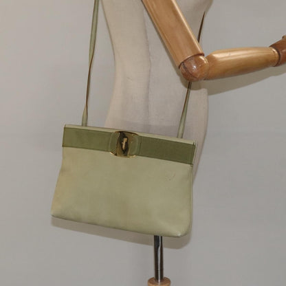 Salvatore Ferragamo Salvatore Ferragamo Shoulder Bag Suede Green Gold Authentic bs25782