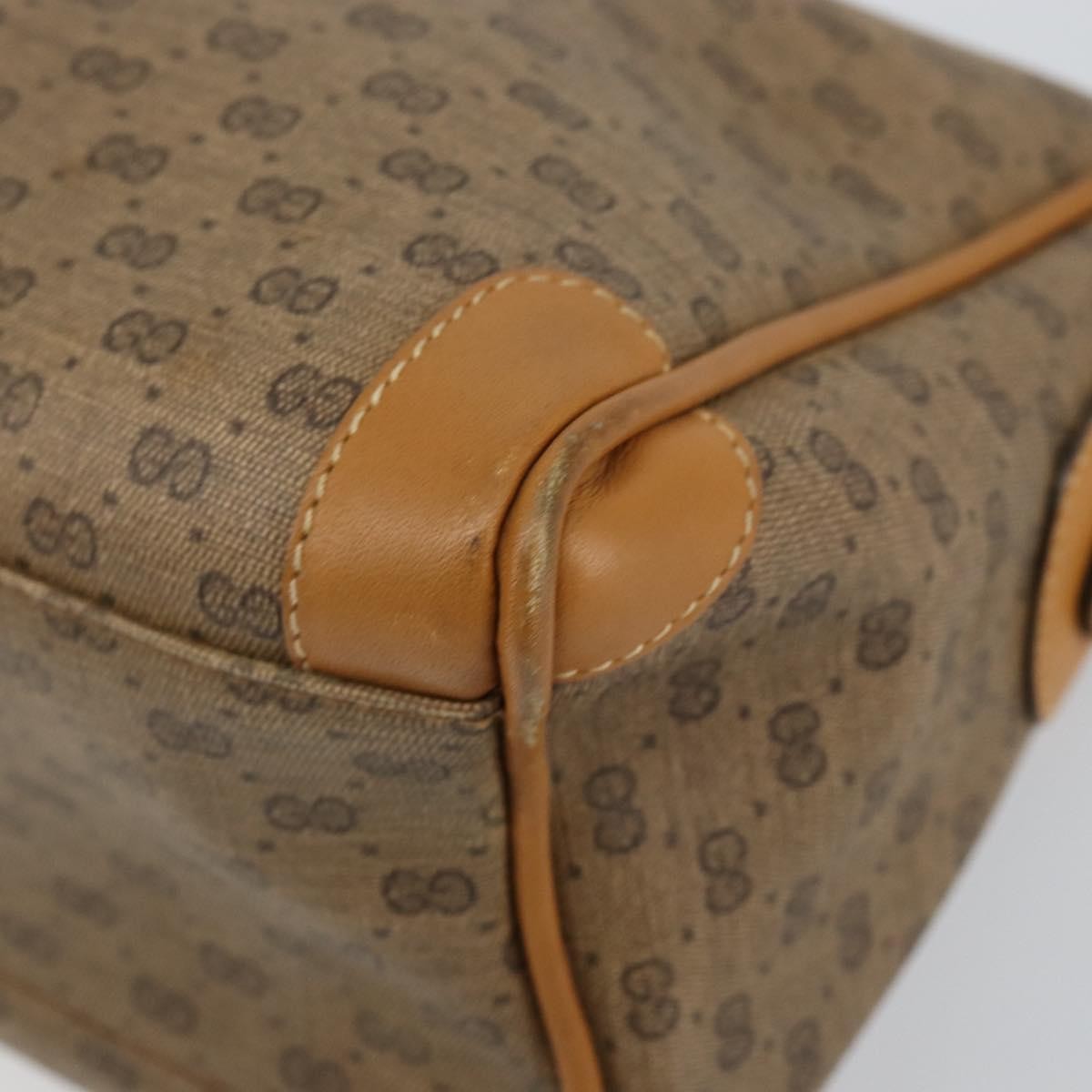 Gucci GUCCI Micro GG Supreme Shoulder Bag PVC Beige Gold Authentic ep11521