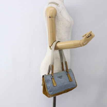 Prada PRADA Tote Bag Nylon Light Blue Silver Authentic 170632