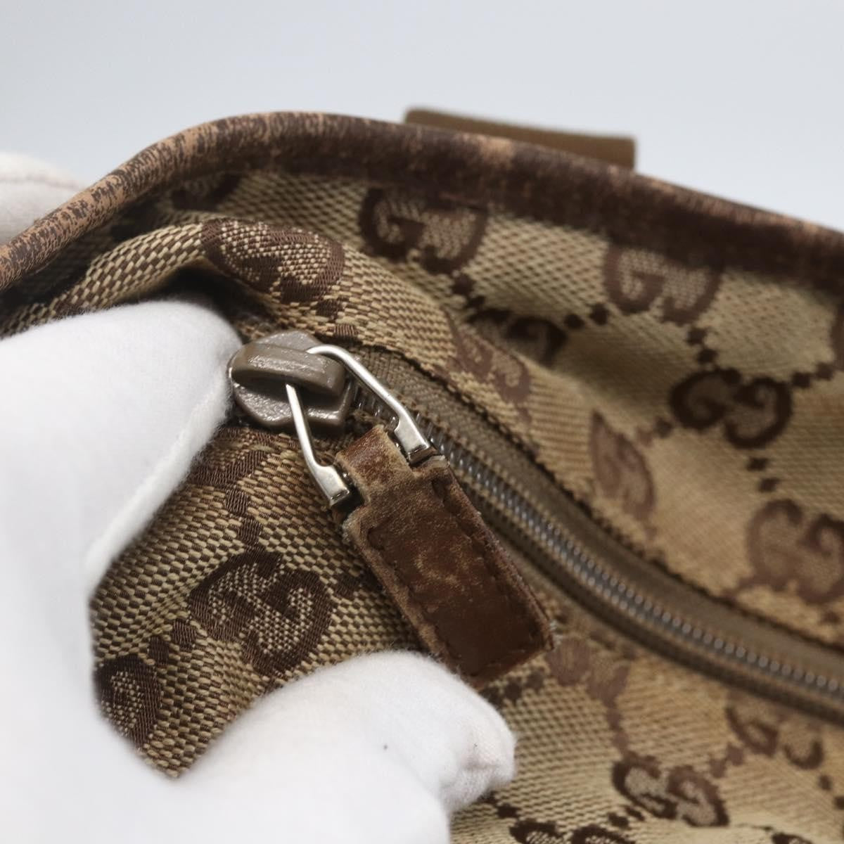 Gucci GUCCI GG Canvas Tote Bag Beige Silver 28892 Authentic 162386
