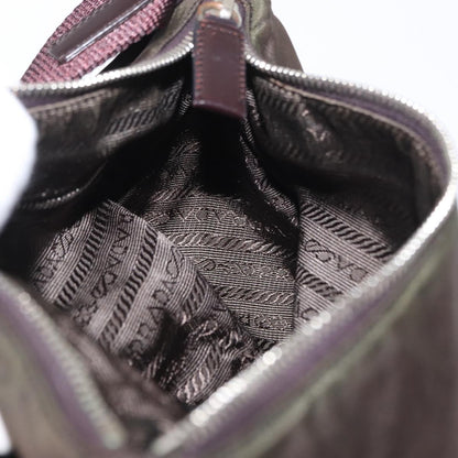 Prada PRADA Shoulder Bag Nylon Khaki Silver Authentic 169376
