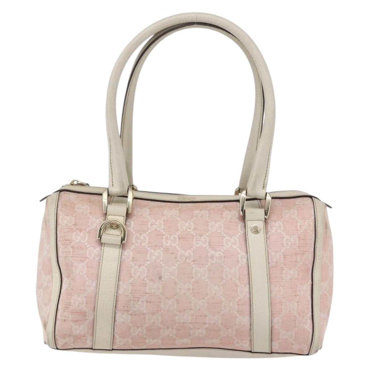 Gucci GUCCI GG Canvas Hand Bag Outlet Pink Gold 130942 Authentic 160602