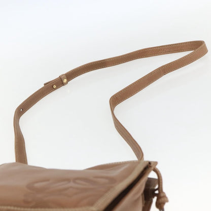 Loewe LOEWE Anagram Shoulder Bag Leather Brown Gold Authentic ep12651