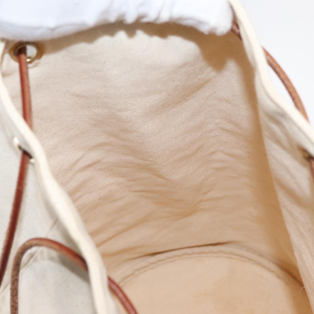 Hermès Hermès HERMES Porochon Mimir GM Shoulder Bag Canvas White Gold Authentic ka758