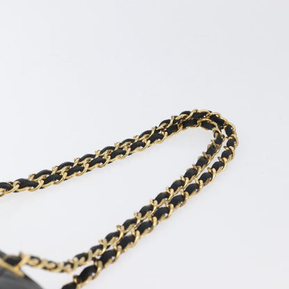 BALLY BALLY Chain Shoulder Bag Leather Black Gold Authentic BA10906