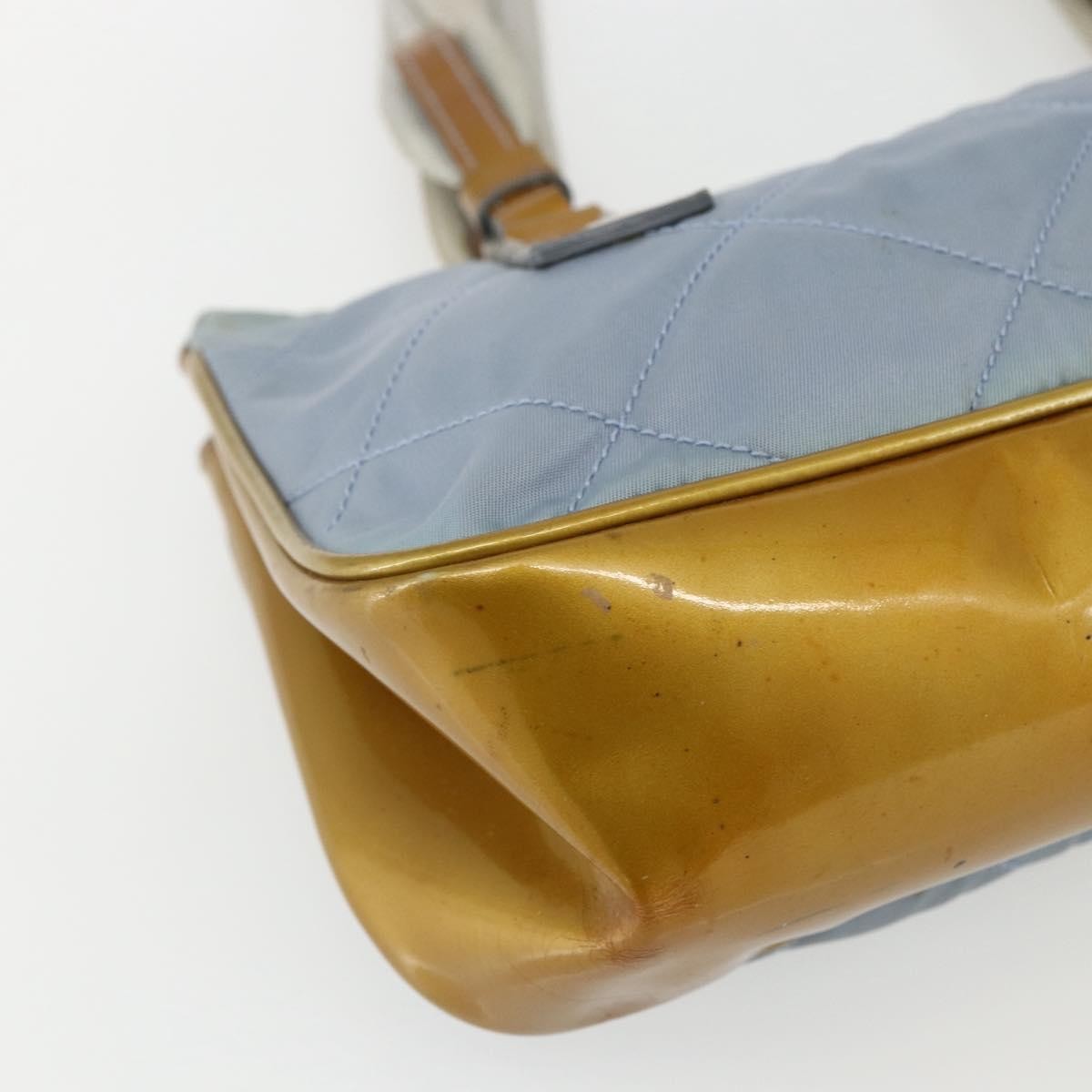 Prada PRADA Tote Bag Nylon Light Blue Silver Authentic 170632