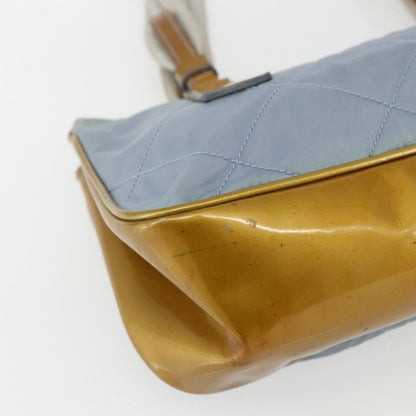 Prada PRADA Tote Bag Nylon Light Blue Silver Authentic 170632