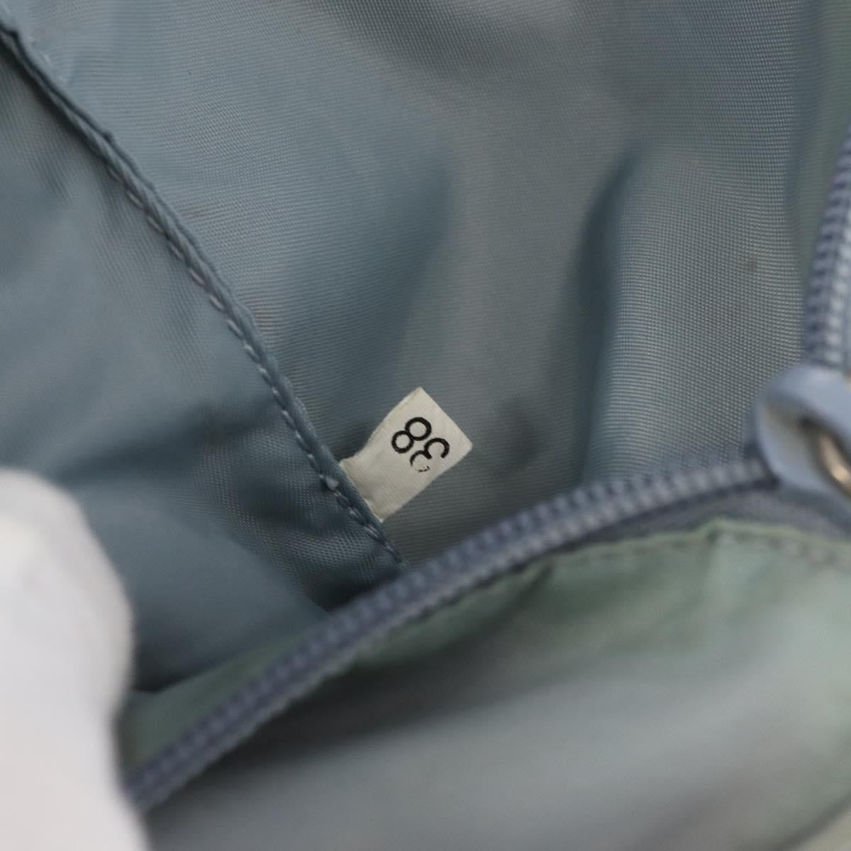 Prada PRADA Accessory Pouch Nylon Light Blue Silver Authentic 170583 Bag