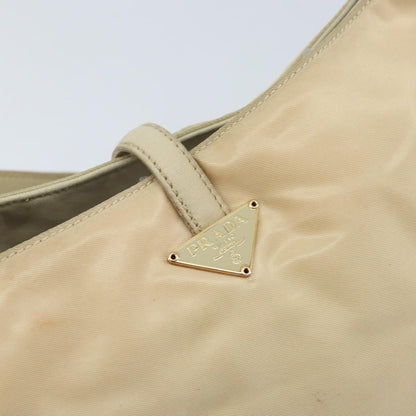 Prada PRADA Shoulder Bag Nylon Beige Gold Authentic LNZ823
