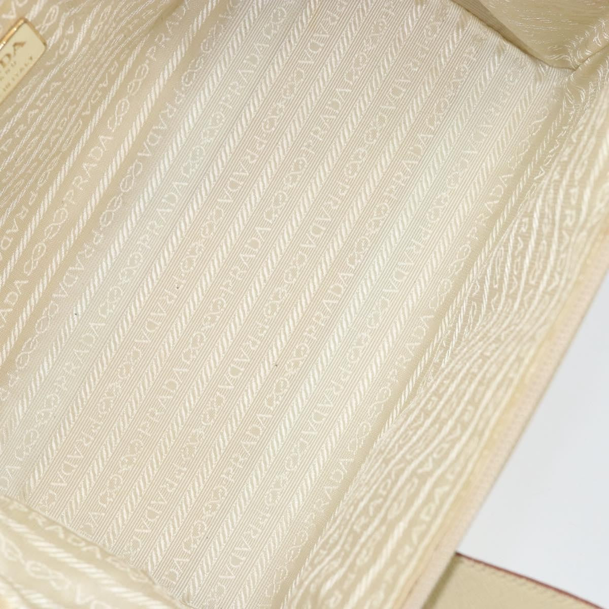 Prada PRADA Hand Bag Leather Beige Authentic BA8175