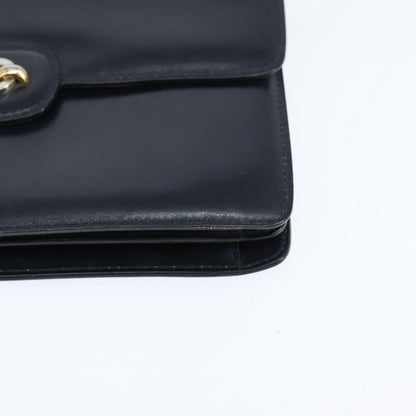Celine CELINE Shoulder Bag Leather Navy Gold Authentic 149191