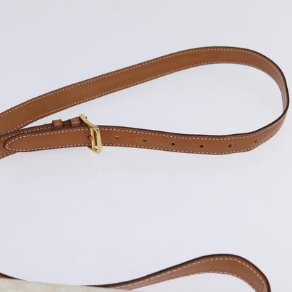 Celine CELINE Macadam Canvas Shoulder Bag PVC Leather White Gold Authentic 146823