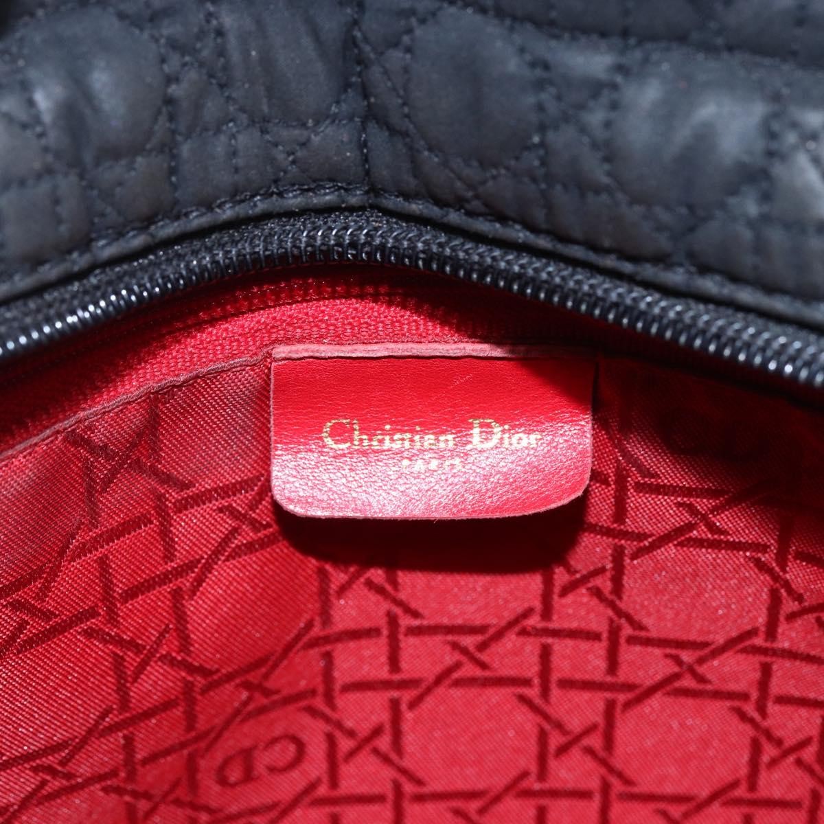 Dior Christian Dior Canage Hand Bag Black Gold Authentic 149311