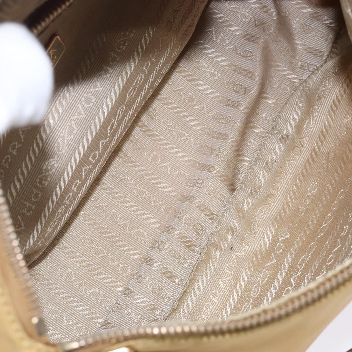 Prada PRADA Shoulder Bag Nylon Beige Gold Authentic 131423