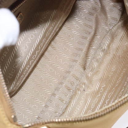 Prada PRADA Shoulder Bag Nylon Beige Gold Authentic 131423