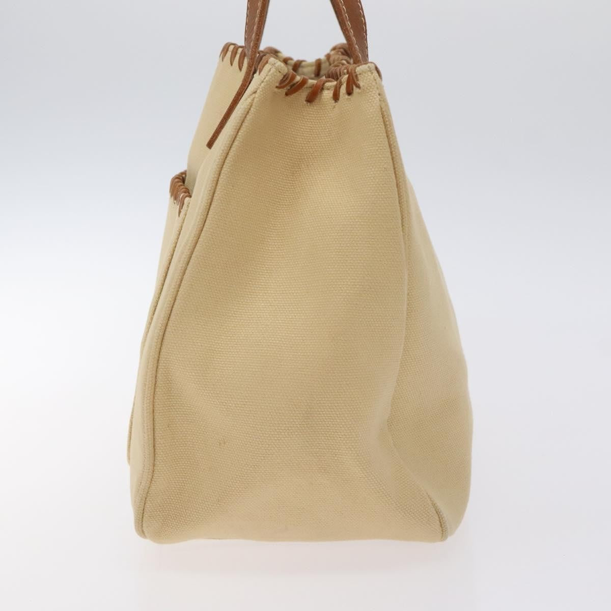 Burberry BURBERRY Blue Label Tote Bag Canvas Beige Silver Authentic bs27139