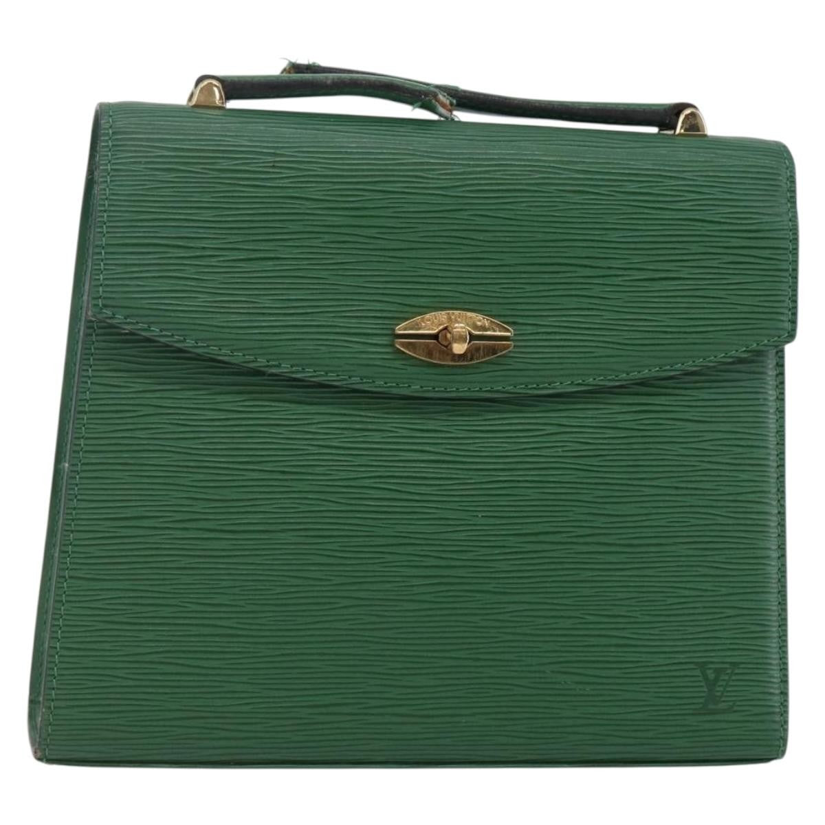 Louis Vuitton LOUIS VUITTON Epi Malesherbes Hand Bag Green M52374 LV Authentic 145346