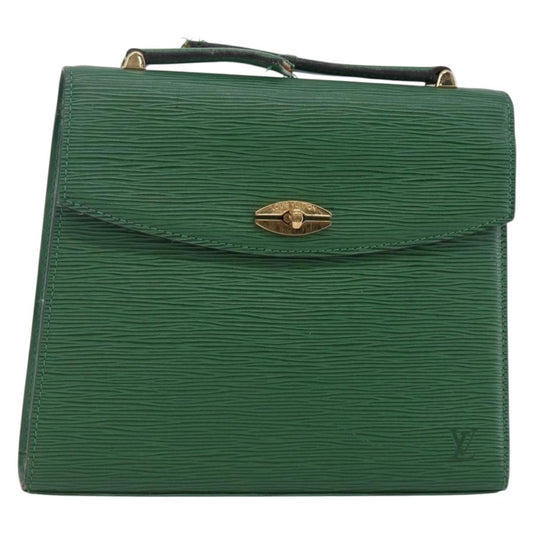 Louis Vuitton LOUIS VUITTON Epi Malesherbes Hand Bag Green M52374 LV Authentic 145346