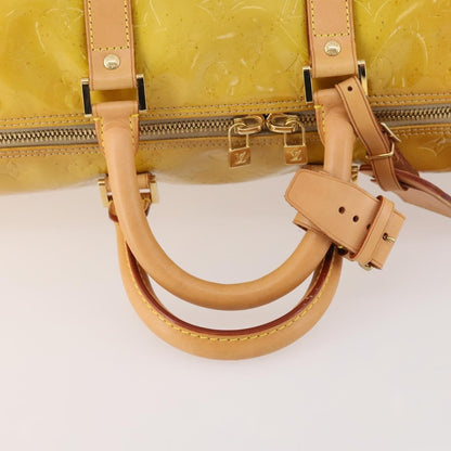 Louis Vuitton LOUIS VUITTON Monogram Vernis Mercer Boston Bag Beige M91000 LV Authentic ARZ413