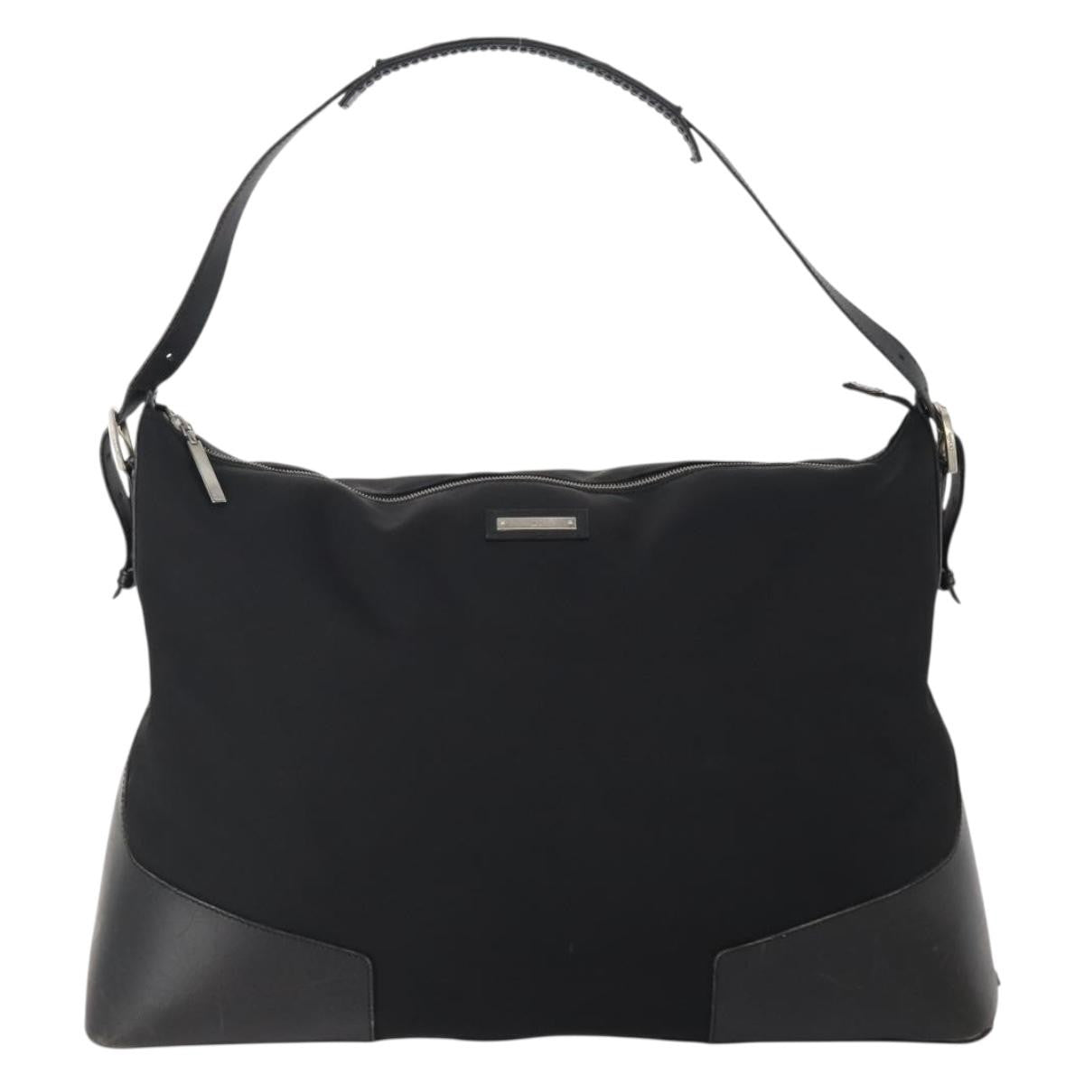 Gucci GUCCI Shoulder Bag Canvas Black Silver Authentic BA11545