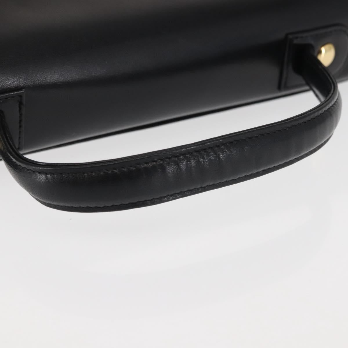 Givenchy GIVENCHY Hand Bag Leather Black Gold Authentic BA6452