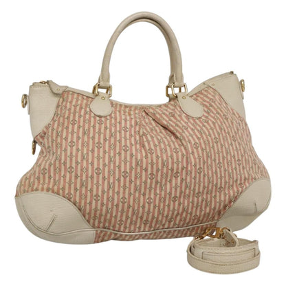 Louis Vuitton LOUIS VUITTON Mini Lin Marina GM Hand Bag Croisette 2way Pink M95493 Authentic EC192