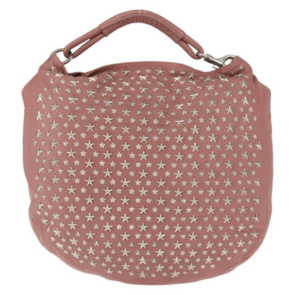 Jimmy Choo Jimmy Choo Star Studs Shoulder Bag Leather Pink Silver Authentic BA6611