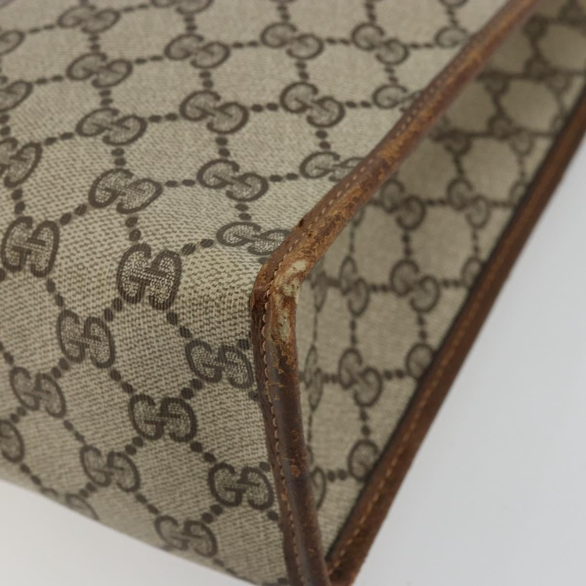 Gucci GUCCI GG Supreme Web Sherry Line Hand Bag PVC Beige Gold 002 4083 39 Authentic ka4103