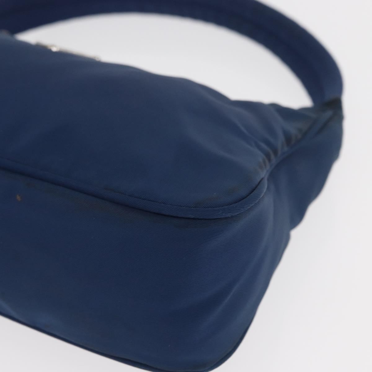 Prada PRADA Hand Bag Nylon Blue Silver Authentic 161409