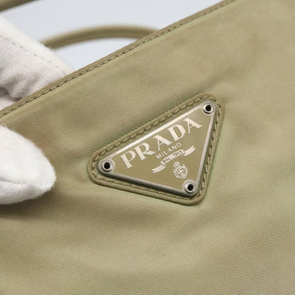 Prada PRADA Tote Bag Nylon Beige Silver Authentic 157778