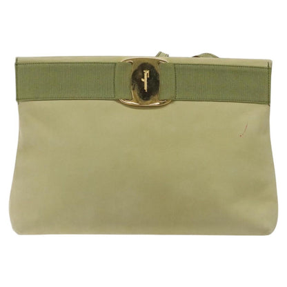 Salvatore Ferragamo Salvatore Ferragamo Shoulder Bag Suede Green Gold Authentic bs25782
