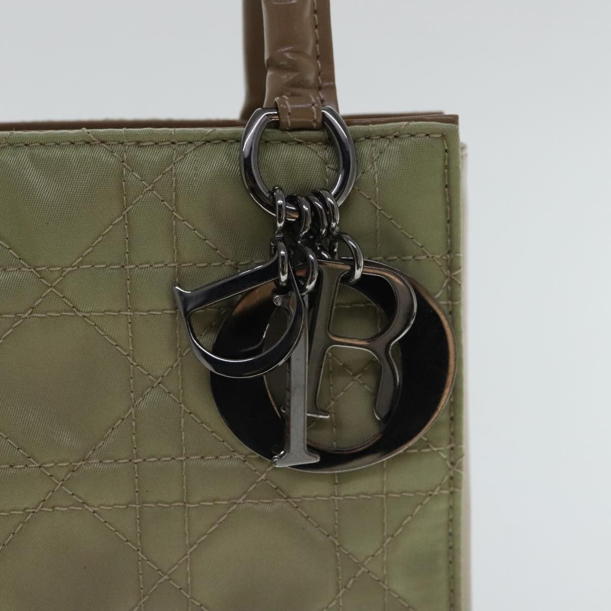 Dior Christian Dior Canage Shoulder Bag Nylon Beige Authentic 96633