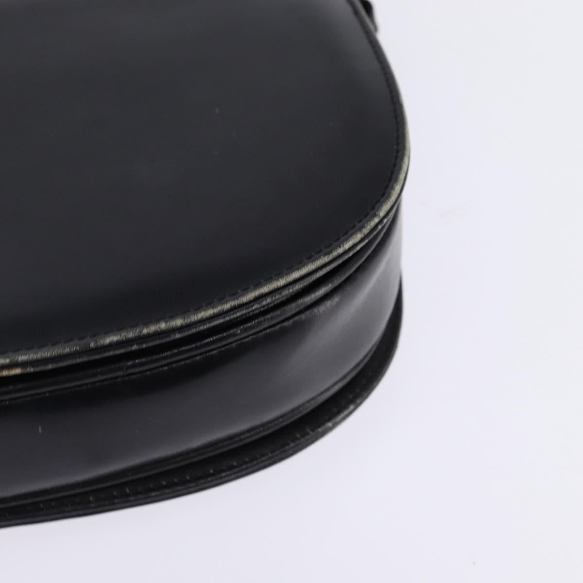 Celine CELINE Horse Carriage Shoulder Bag Leather Navy Gold Authentic BA6372