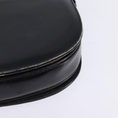 Celine CELINE Horse Carriage Shoulder Bag Leather Navy Gold Authentic BA6372