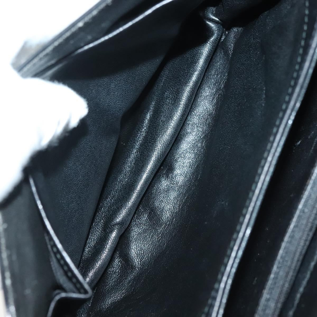 Gucci GUCCI Hand Bag Leather Black Gold 000 056 0004 Authentic ep10863