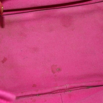 Prada PRADA Canapa PM Hand Bag Canvas 2way Pink Gold Authentic 162515