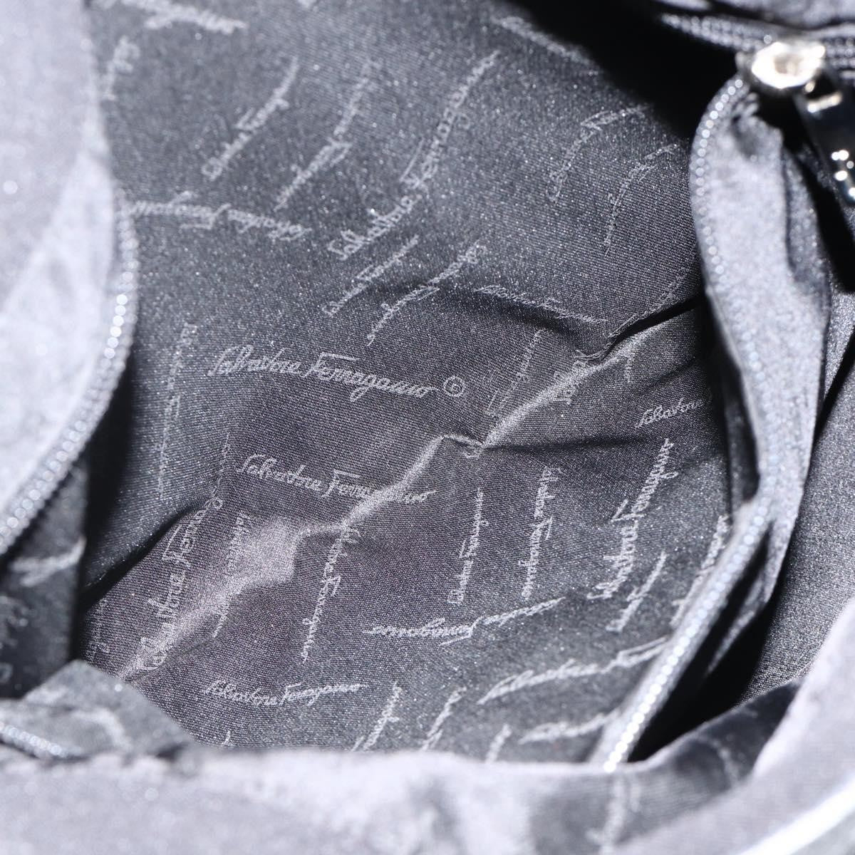 Salvatore Ferragamo Salvatore Ferragamo Tote Bag Nylon Black Silver Authentic ka3842