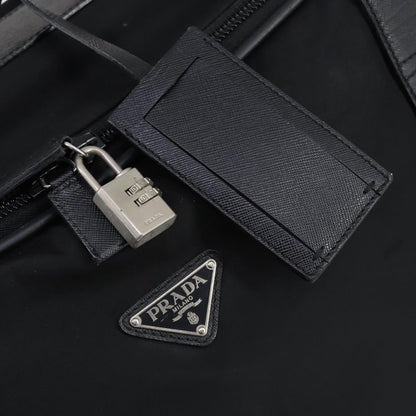 Prada PRADA Trunk Nylon Black Silver Authentic am9650 Bag