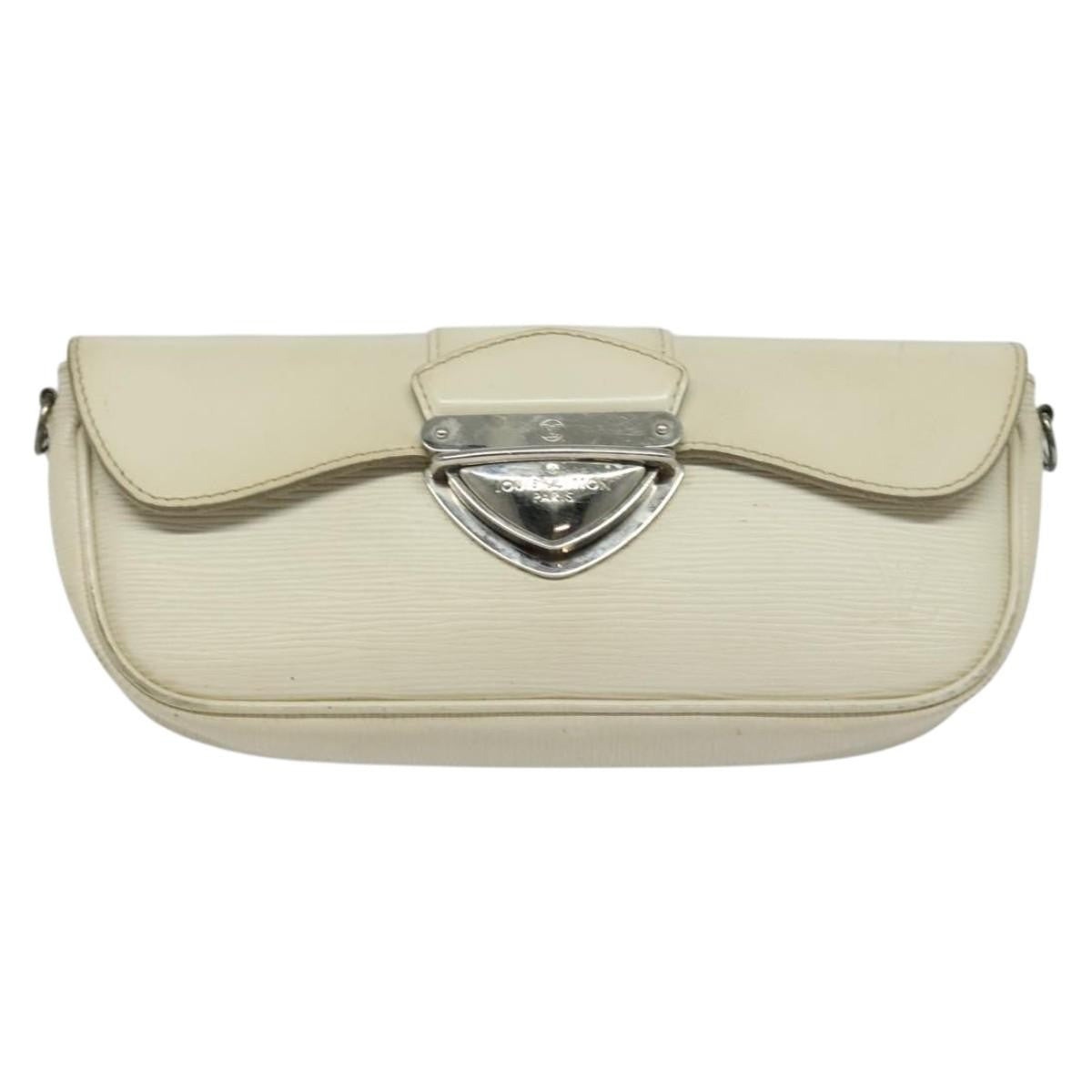Louis Vuitton LOUIS VUITTON Epi Pochette Montaigne Bag White Yvoire M5929J LV Authentic ep9537