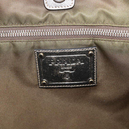 Prada PRADA Hand Bag Nylon Khaki Gold Authentic 159131