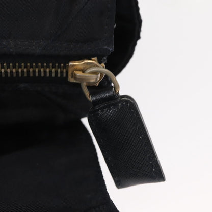 Prada PRADA Chain Shoulder Bag Nylon Navy Gold Authentic ka893
